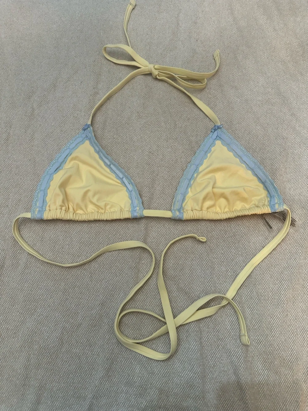 New! SET Frankies Bikinis x PINK Cape May Yellow Ruffle Bikini 38972 1533
